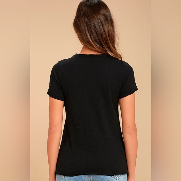 Chaser Champagne Weekend Black Tee Shirt Top Medium NEW NWT - Picture 3 of 5